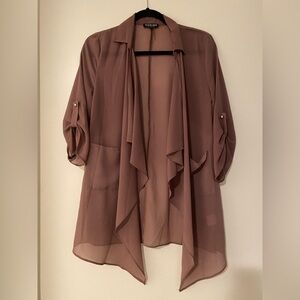 Fashion Nova Mauve Sheer Blouse